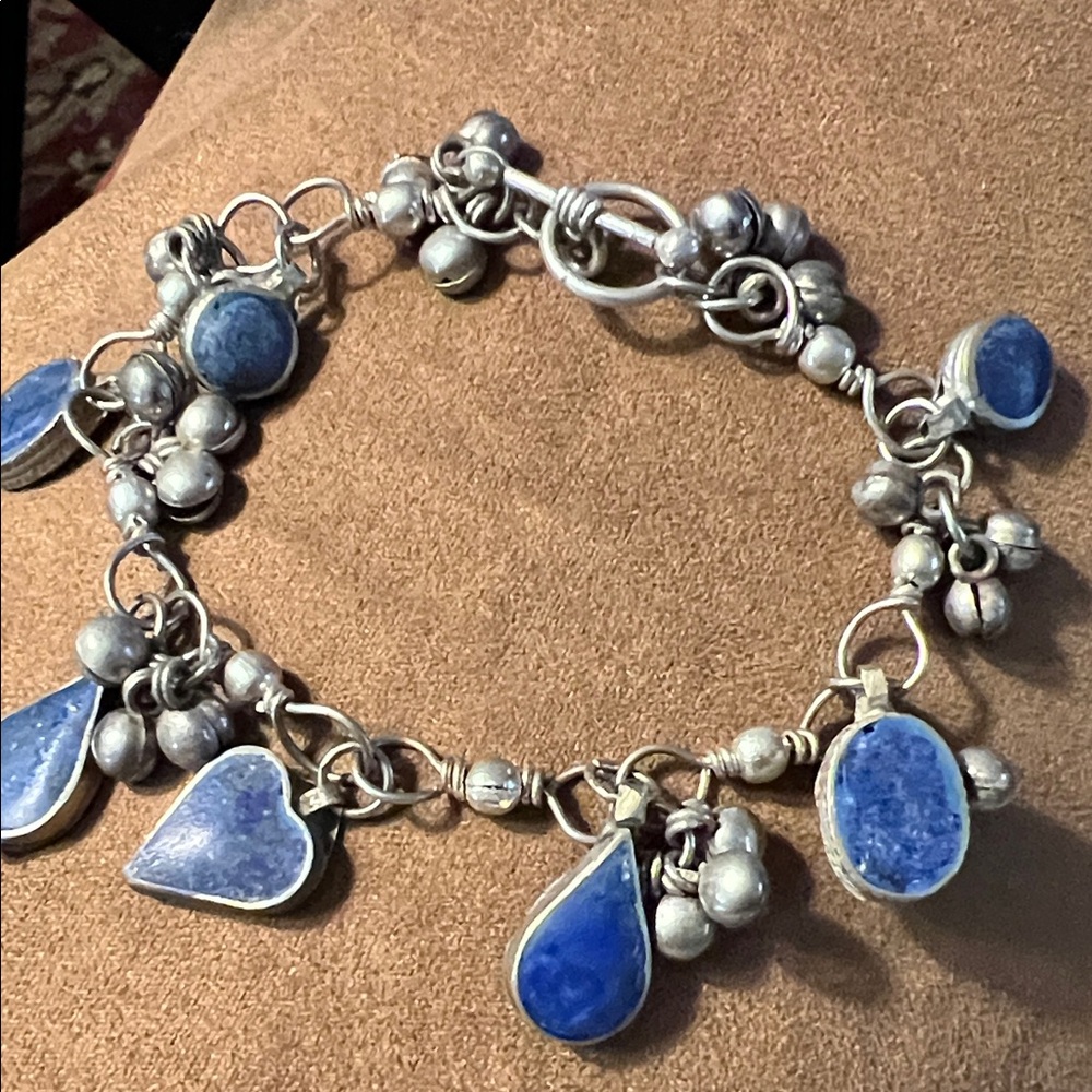 Blue Gemstone Charm Bracelet - Women's Jewelry,metal